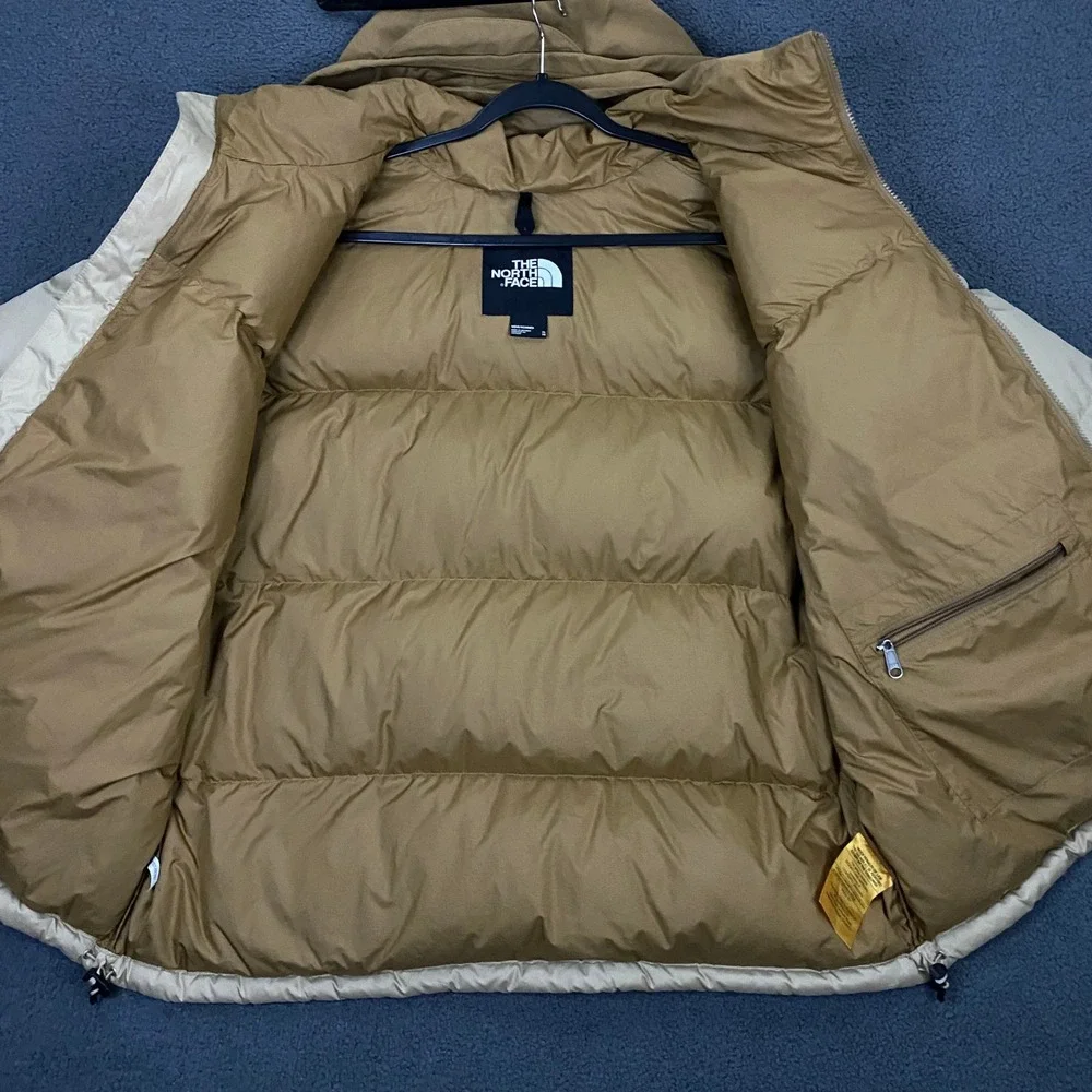 North Face 1996 Colorblock Down Puffer Jacket Mens XL Pale Wheat Retro NF0A3YRJ